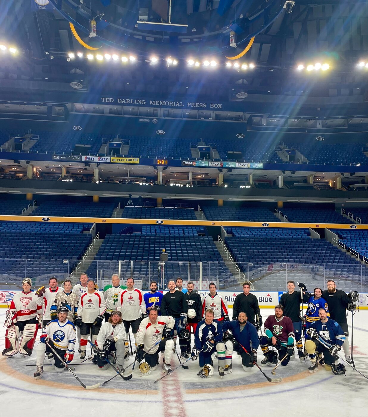Charity hockey at the arena